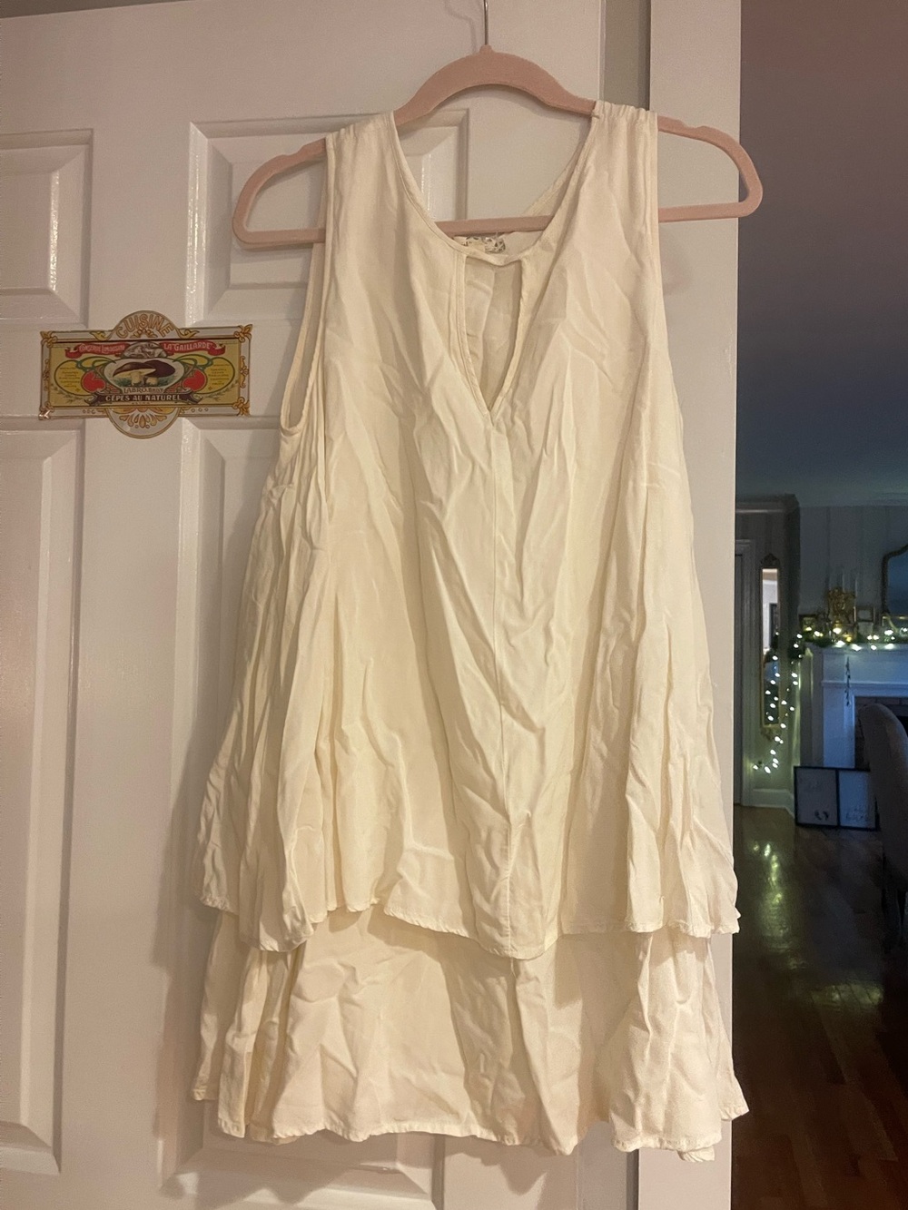 Wishlist Cream Sleeveless Tiered V-Neck Dress